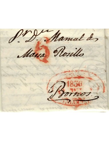 FA1344J. PREFILATELIA. 1836. Sobrescrito circulado de Sevilla a Bornos