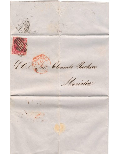FA7575A. HISTORIA POSTAL. 1853, correo de Madrid a Mérida