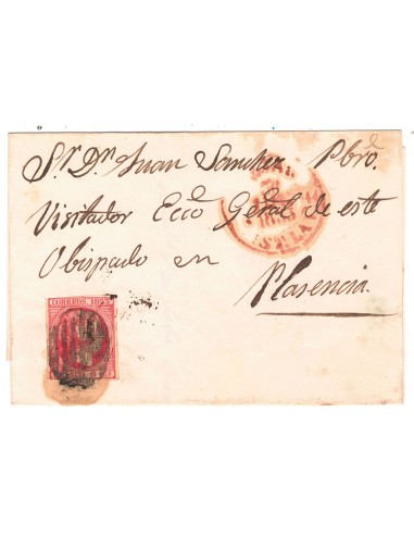 FA7575B. HISTORIA POSTAL. 1853, correo con destino a Plasencia