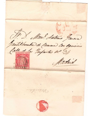 FA7576. HISTORIA POSTAL. 1854, correo de Merida a Madrid
