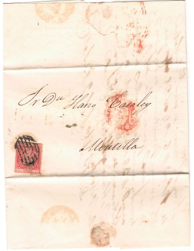 FA7576A. HISTORIA POSTAL. 1854, correo con destino a Montilla