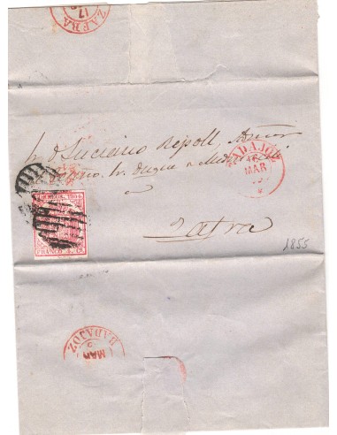 FA7577. HISTORIA POSTAL. 1855, correo de Badajoz a Zafra