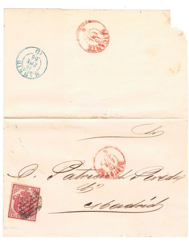 FA7577B. HISTORIA POSTAL. 1855, correo de Alicante a Madrid