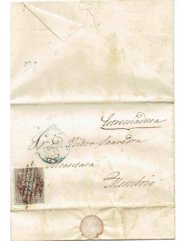 FA7578A. HISTORIA POSTAL. 1856, correo de Madrid a Membrio