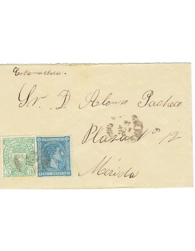 FA7579A. HISTORIA POSTAL. 1876, correo dirigido a Merida