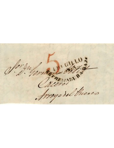 FA1159-86. PREFILATELIA. 1842, 17 de marzo. Sobrescrito circulado de Trujillo a Arroyo del Puerco