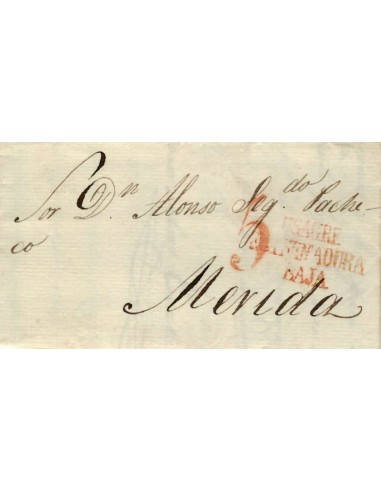 FA1159-90. PREFILATELIA. 1837, 4 de mayo. Sobrescrito circulado de Usagre a Mérida
