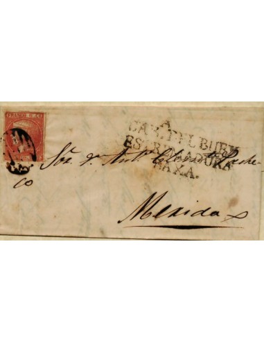 FA0591-3. HISTORIA POSTAL. Emisión de 1852. Cabeza del Buey a Mérida