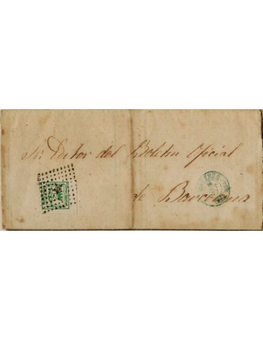 FA0616-32. HISTORIA POSTAL. 1877, 20 de octubre. Carta impreso circulada entre Cáceres y Barcelona
