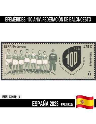 España 2023. 100 Aniv. Federación española de Baloncesto (MNH) FES6344