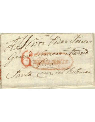 FA1346A. PREFILATELIA. (1821-36ca). Sobrescrito circulado de Benavente a Santa Cruz de Retamar