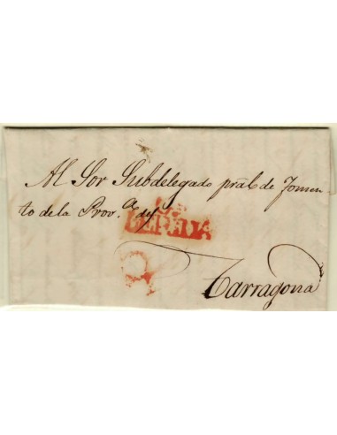 FA1348A. PREFILATELIA. (1828-37ca). Sobrescrito circulado de Lérida a Tarragona