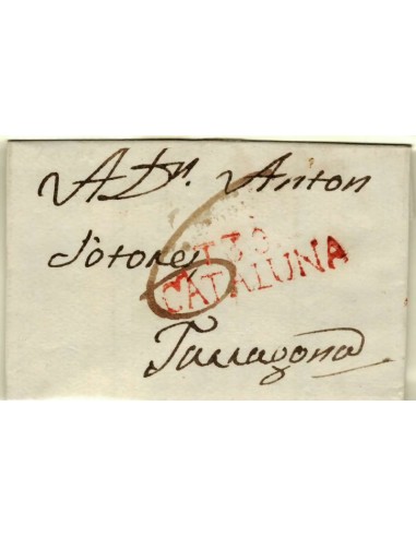 FA1349I. PREFILATELIA. (1829-43ca). Sobrescrito circulado de Tarrega a Tarragona