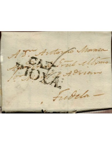 FA1147-3. PREFILATELIA. 1824, 6 de septiembre. Sobrescrito circulado de Calahorra a Tudela