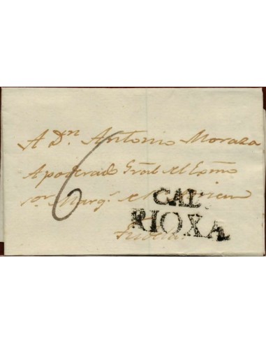 FA1147-4. PREFILATELIA. 1824, 28 de diciembre. Sobrescrito circulado de Calahorra a Tudela