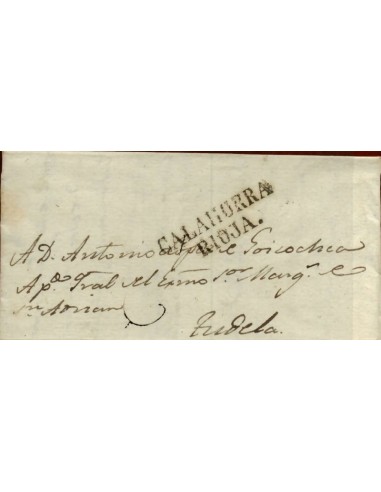 FA1147-5. PREFILATELIA. 1828, 1 de marzo. Sobrescrito circulado de Calahorra a Tudela