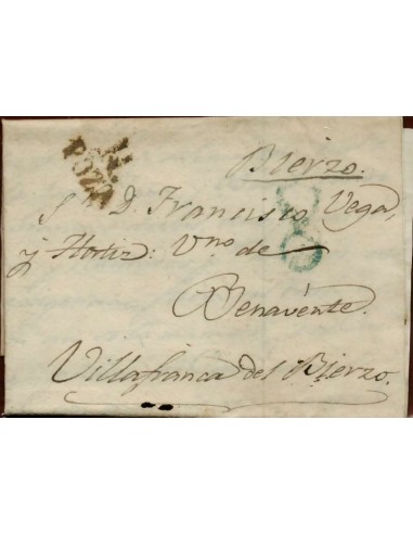 FA1147-12. PREFILATELIA. 1840, 10 de febrero. Sobrescrito de Poza de la Sal a Villafranca del Bierzo, RR