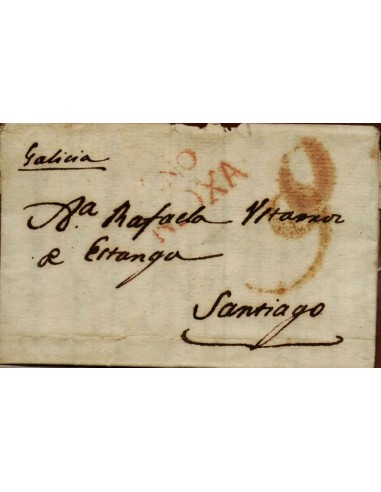 FA1147-21. PREFILATELIA. 1821, 8 de octubre. Sobrescrito circulado de Moreda a Santiago
