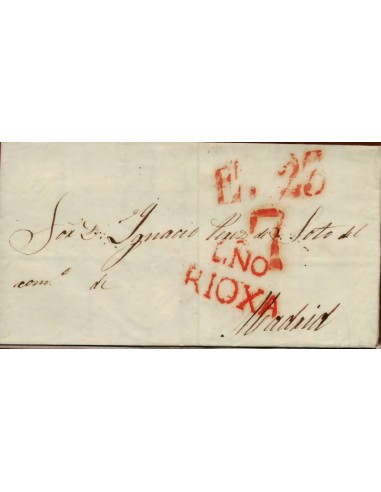 FA1147-22. PREFILATELIA. 1840, 20 de enero. Sobrescrito circulado de Logroño a Madrid