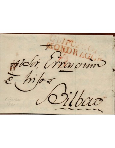 FA1149. PREFILATELIA. 1830, 5 de julio. Sobrescrito circulado de Elgoibar a Bilbao