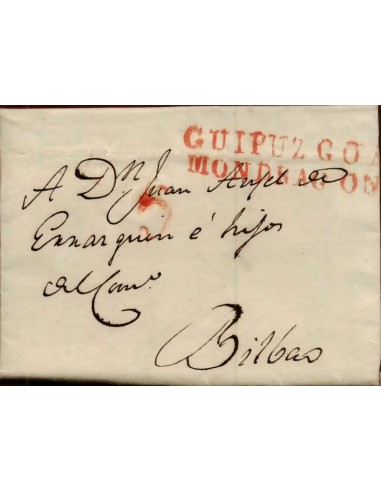 FA1149C. PREFILATELIA. 1832, 20 de agosto. Sobrescrito circulado de Vergara a Bilbao