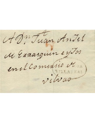 FA1149H. PREFILATELIA. 1832, 15 de octubre. Sobrescrito circulado de Azpeitia a Bilbao
