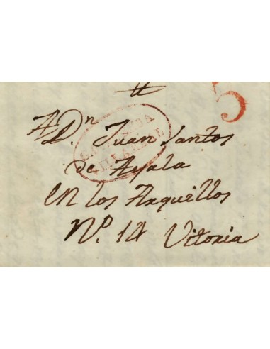 FA1149I. PREFILATELIA. 1841, 6 de julio. Sobrescrito circulado de Cegama a Vitoria