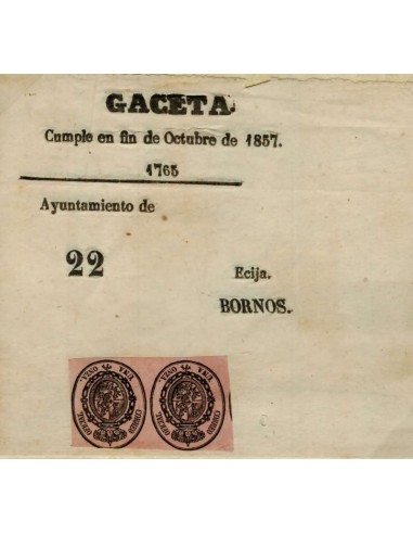 FA1084A. HISTORIA POSTAL. 1857, mes de octubre. Pliego oficial remitido a Bornos