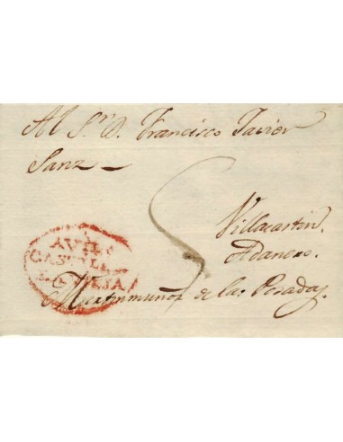 FA1163-2. PREFILATELIA. 1830, 13 de enero. Sobrescrito circulado de Avila a Martín Muñoz de las Posadas
