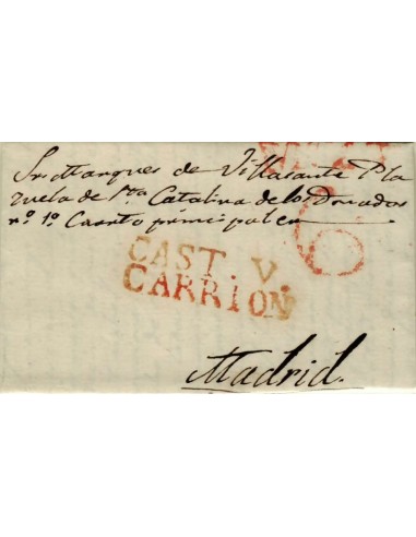 FA1163-6. PREFILATELIA. 1842, 20 de marzo. Sobrescrito circulado de Carrión de los Condes a Madrid