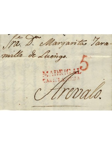 FA1163-8. PREFILATELIA. (1830ca). Sobrescrito circulado de Madrigal de las Altas Torres a Arévalo