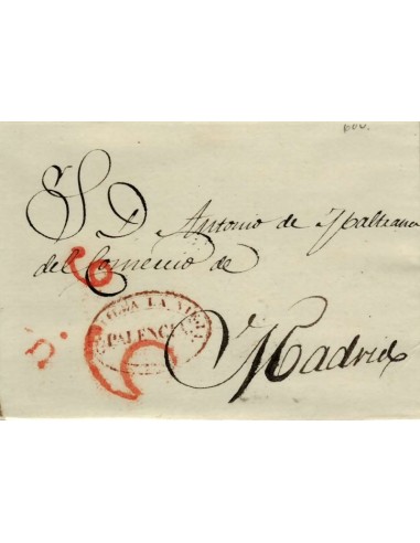 FA1163-9. PREFILATELIA. 1836, 10 de septiembre. Sobrescrito circulado de Palencia a Madrid
