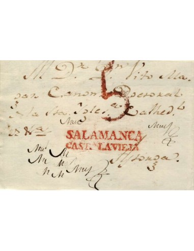 FA1163-15. PREFILATELIA. (1817ca). Frontal de sobrescrito circulado de Salamanca a Astorga