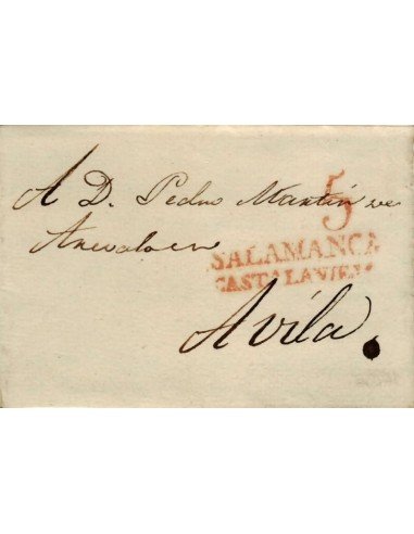 FA1163-16. PREFILATELIA. 1830, 2 de octubre. Sobrescrito circulado de Salamanca a Avila