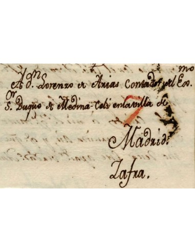 FA1163-18. PREFILATELIA. 1805, 1 de junio. Sobrescrito circulado de Salamanca a Zafra