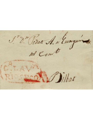 FA1163-26. PREFILATELIA. 1842, 9 de septiembre. Sobrescrito circulado de Villalon a Bilbao
