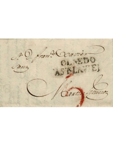 FA1163-28. PREFILATELIA. 1830, 23 de febrero. Sobrescrito circulado de Olmedo a Martin Muñoz