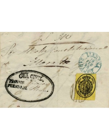 FA0650C. HISTORIA POSTAL. 1858, 10 de febrero. Cubierta de carta oficial de Llerena a Morata