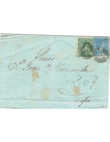 FA7585A. HISTORIA POSTAL. 1876, correo dirigido a Zafra
