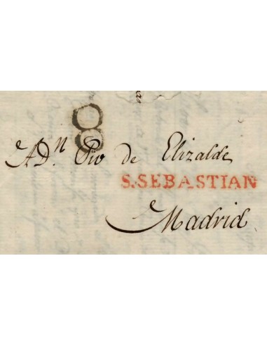 FA1150-17. PREFILATELIA. 1821, 18 de mayo. Sobrescrito circulado de San Sebastian a Madrid