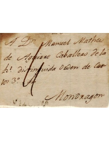 FA1150-25. PREFILATELIA. 1801, 13 de febrero. Sobrescrito circulado de Tolosa a Mondragon