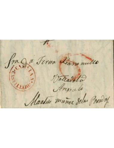 FA1152. PREFILATELIA. 1836, 22 de marzo. Sobrescrito circulado de Riaza a Martín Muñoz de las Posadas
