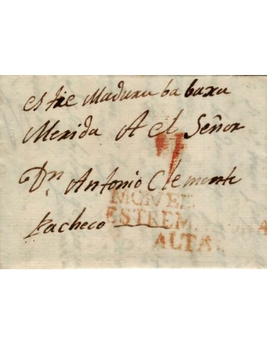 FA1156E. PREFILATELIA. 1830, 29 de junio. Sobrescrito circulado de Villa Franca a Mérida