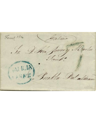 FA1164-8. PREFILATELIA. 1840, 4 de marzo. Sobrescrito circulado de Ferrol a Puebla del Dean