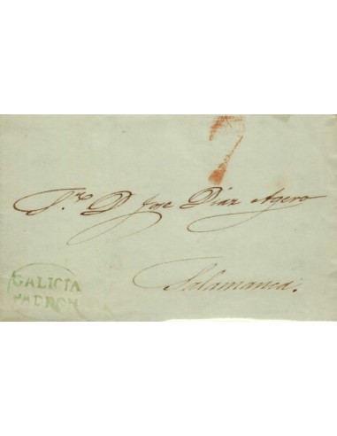 FA1164-21. PREFILATELIA. 1841, 9 de febrero. Sobrescrito circulado de Padrón a Salamanca