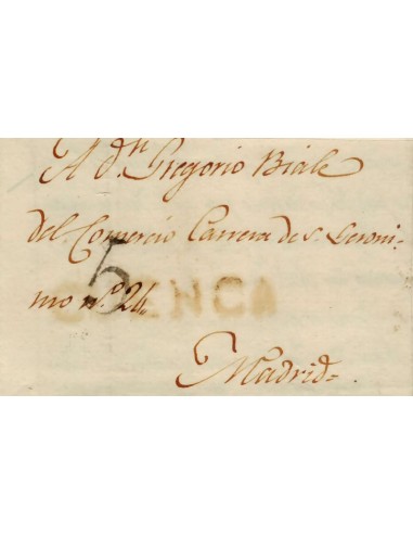 FA1167B. PREFILATELIA. 1817, 8 de julio. Sobrescrito circulado de Cuenca a Madrid