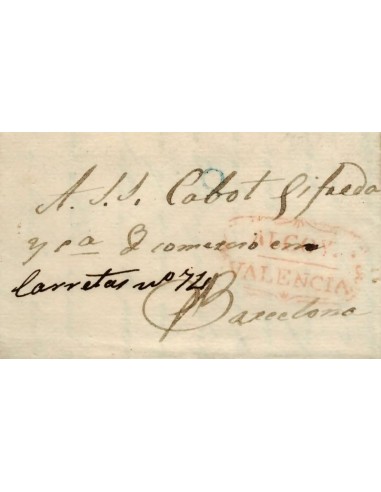 FA1168. PREFILATELIA. 1840, 11 de noviembre. Sobrescrito circulado de Alcoy a Barcelona