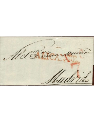 FA1169B. PREFILATELIA. 1839, 15 de agosto. Sobrescrito circulado de Alicante a Madrid