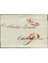 FA1170-11. PREFILATELIA. 1841, 6 de diciembre. Sobrescrito circulado de Murcia a Cartagena