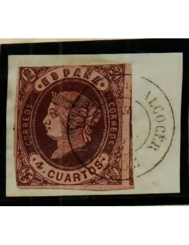 FA0672-11. HISTORIA POSTAL. Emisión de 1862. Fragmento con fechador de Puebla de Alcocer